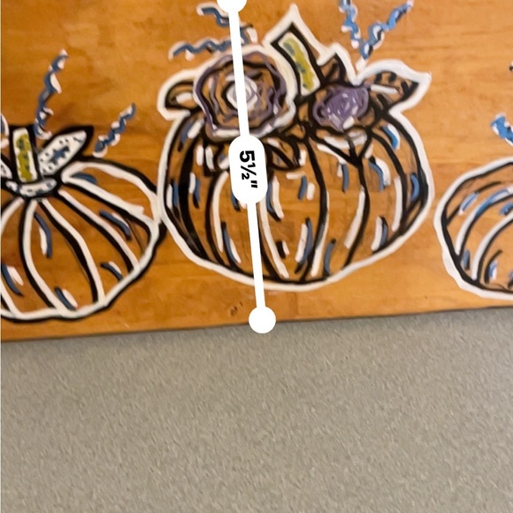 Rustic Pumpkin Wall Art with Blue Accents - Picture 4 of 4